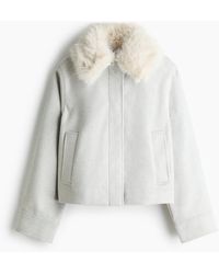 H&M - Jacke mit flauschigem Kragen - Lyst