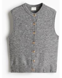 H&M - Fijngebreid Gilet Met Knopen - Lyst