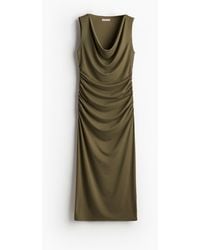 H&M - Kleid mit Wasserfall-Ausschnitt - Lyst
