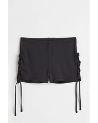 H&M Lacing-detail Jersey Shorts - Black