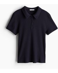 H&M - Geripptes Poloshirt - Lyst