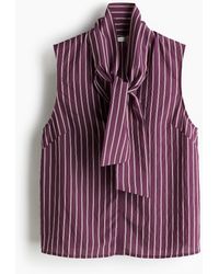 H&M - Tie-neck blouse - Lyst