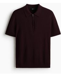 H&M - Polo Slim Fit Avec Col Zippé - Lyst