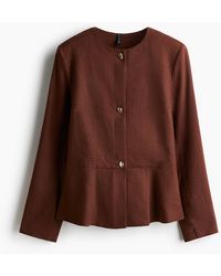 H&M - Peplumjacke aus Leinenmix - Lyst