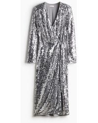 H&M - Paillettenkleid im Wickelschnitt - Lyst