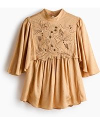 H&M - Embroidered jacquard blouse - Lyst