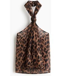H&M - Neckholder-Top aus Chiffon - Lyst