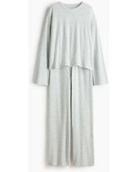 H&M - Pyjama En Jersey Brossé - Lyst