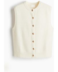 H&M - Fijngebreid Gilet Met Knopen - Lyst