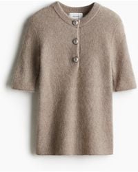 H&M - Pullover aus Mohairmix mit Zierknöpfen - Lyst