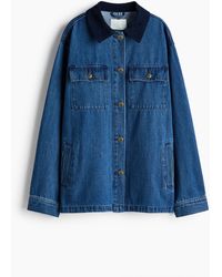 H&M - Denim Jack Met Corduroy Kraag - Lyst
