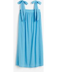 H&M - Baumwollkleid mit Bindeträgern - Lyst