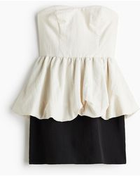 H&M - Bandeau-Kleid mit Peplum - Lyst