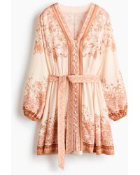 H&M - Kleid mit Bindegürtel in Loose Fit - Lyst