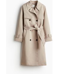 H&M - Zweireihiger Trenchcoat aus Twill - Lyst