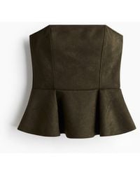 H&M - Bandeau-Top mit Peplum - Lyst