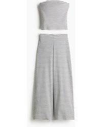 H&M - 2-teiliges Rippstrick-Set mit Top und Hose - Lyst