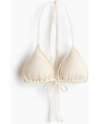 H&M - Wattiertes Triangel-Bikinitop - Lyst