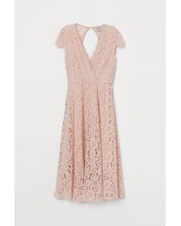 H&M Kanten Jurk Met V-hals - Oranje