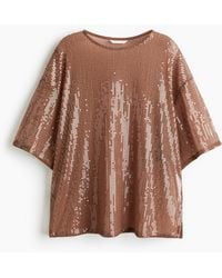 H&M - Top Oversize À Sequins - Lyst