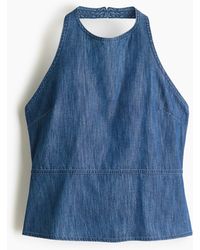 H&M - Denim Haltertop - Lyst