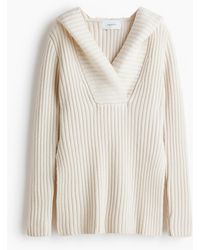 H&M - Wollpullover mit Kapuze - Lyst