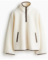 H&M - Sweatshirt aus Teddyfleece mit Zipper - Lyst