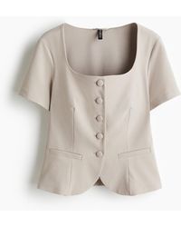 H&M - Top Met Knoopsluiting - Lyst