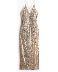 H&M - Jurk Van Mesh Met Pailletten - Lyst