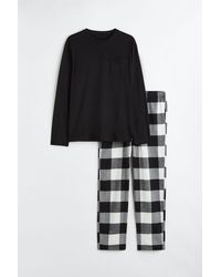 H&M Pyjama Regular Fit - Schwarz