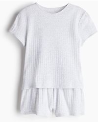 H&M - Pyjama aus Pointelle-Jersey - Lyst