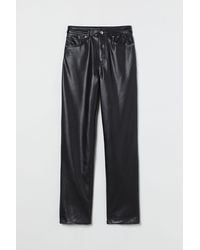 H&M Imitation Leather Trousers - Black