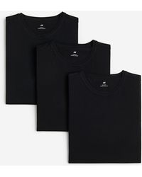 H&M - 3er-Pack T-Shirts in Slim Fit - Lyst