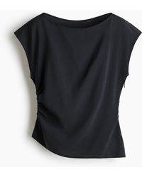H&M - Gedrapeerde Top Van Viscosemix - Lyst