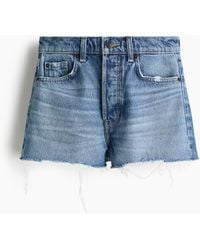 H&M - Denim Short Met Onafgewerkte Randen - Lyst
