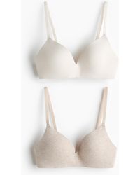 H&M - Set Van 2 Padded Soft-bh's Van Katoen - Lyst