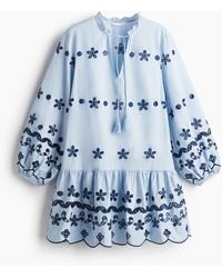 H&M - Tunikakleid mit Broderie Anglaise - Lyst