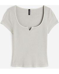 H&M - Geripptes Shirt im Washed-Look - Lyst