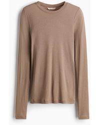 H&M - Top en jersey de coton pima - Lyst