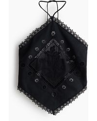 H&M - Neckholder-Top mit Spitze - Lyst