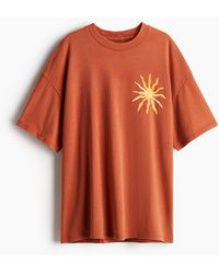 H&M - Oversized T-Shirt mit Motivdetail - Lyst