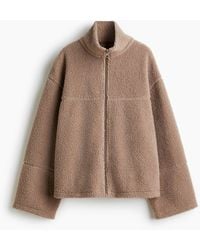 H&M - Jacke aus Teddyfleece mit Frontreissverschluss - Lyst