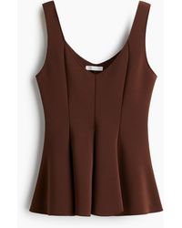 H&M - Peplumtop aus Interlock-Jersey - Lyst