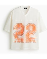 H&M - T-Shirt Oversized Fit En Mesh Imprimé - Lyst