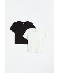 H&M - Set Van 2 Cropped T-shirts - Lyst