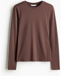 H&M - Top Van Microvezel Met Lange Mouwen - Lyst