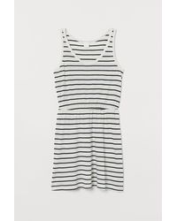 H&M Tricot Jurk Van Modalmix - Wit