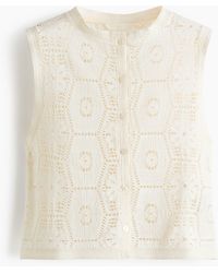 H&M - Top Met Gehaakte Look En Knoopsluiting - Lyst