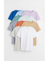 H&M 10er-Pack T-Shirts mit Rundausschnitt Regular Fit - Weiß
