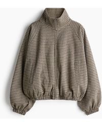 H&M - Jacke in Jacquardstrick mit Ballonärmeln - Lyst